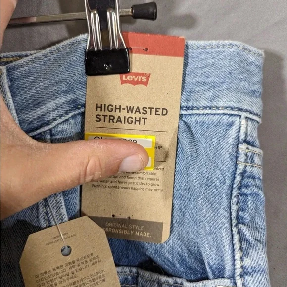 Levis Jeans Women High Waisted Straight Blue 32x29 Ladies Levi Strauss Hemp - Picture 4 of 15